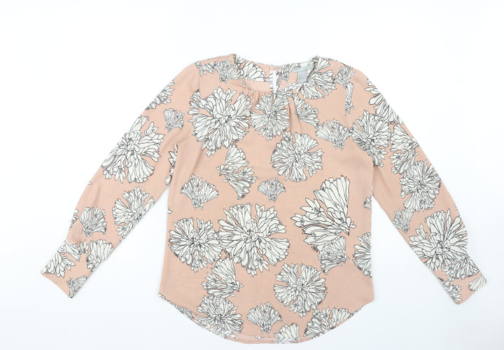 H&M Women’s Pink Floral Blouse Size 8