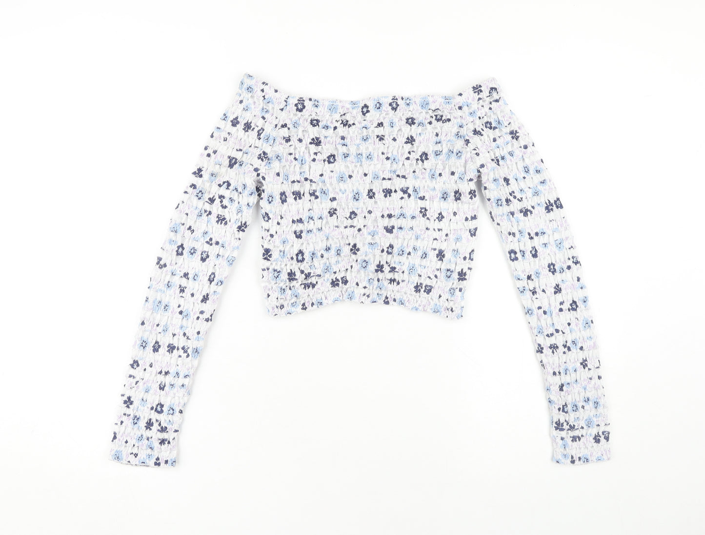 ZARA Women's Multicoloured Floral Off-Shoulder Blouse M