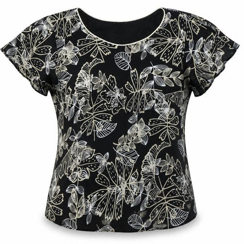 Roman Originals Floral Blouse Black Size 12 Women's Casual