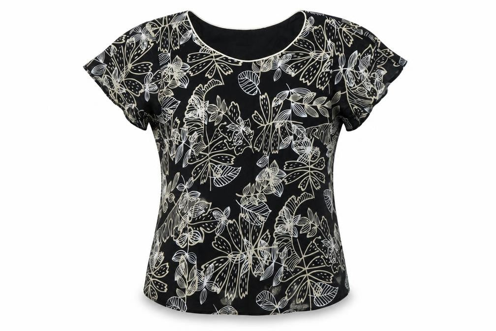 Roman Originals Floral Blouse Black Size 12 Women's Casual