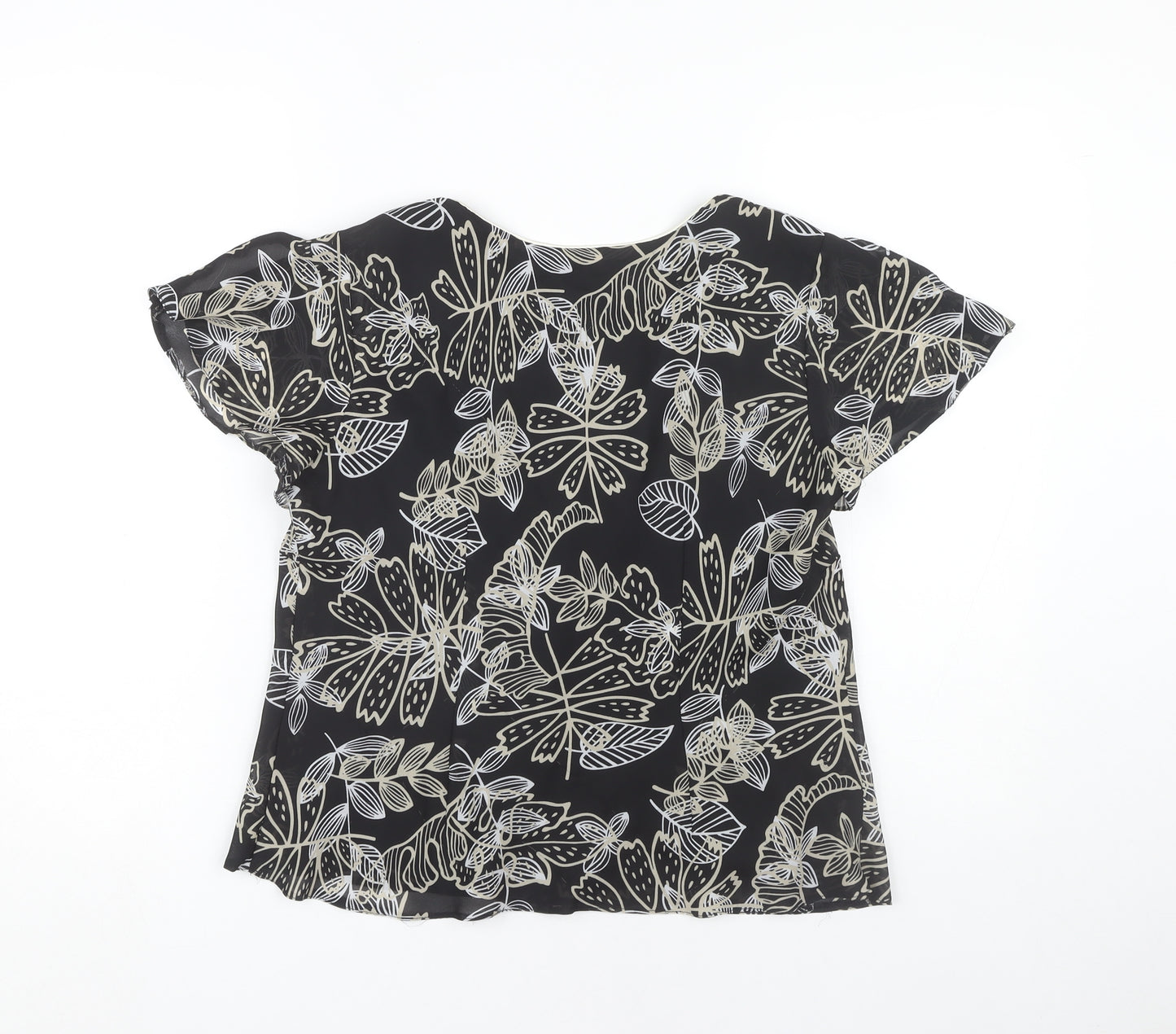Roman Originals Floral Blouse Black Size 12 Women's Casual
