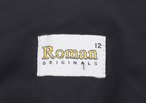 Roman Originals Floral Blouse Black Size 12 Women's Casual