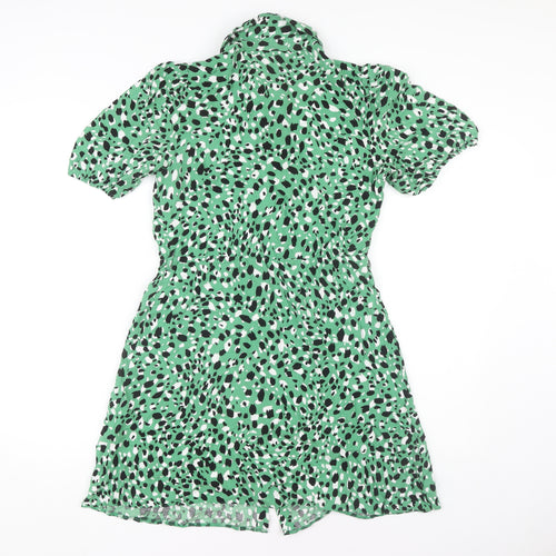 New Look Women’s Green Animal Print Shirt Dress