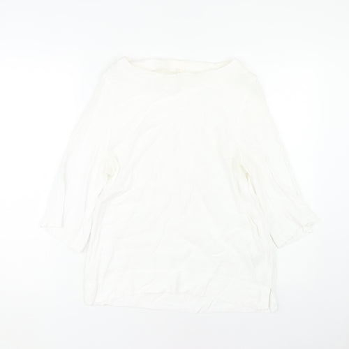 H&M Women's White 3/4 Sleeve Top, Size 10