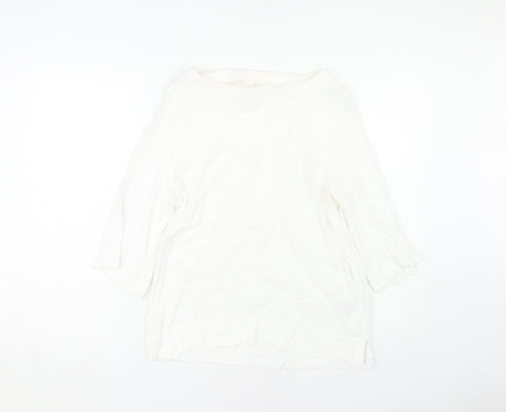 H&M Women's White 3/4 Sleeve Top, Size 10