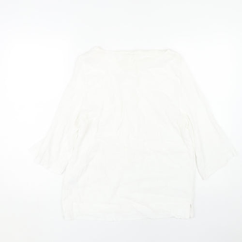 H&M Women's White 3/4 Sleeve Top, Size 10