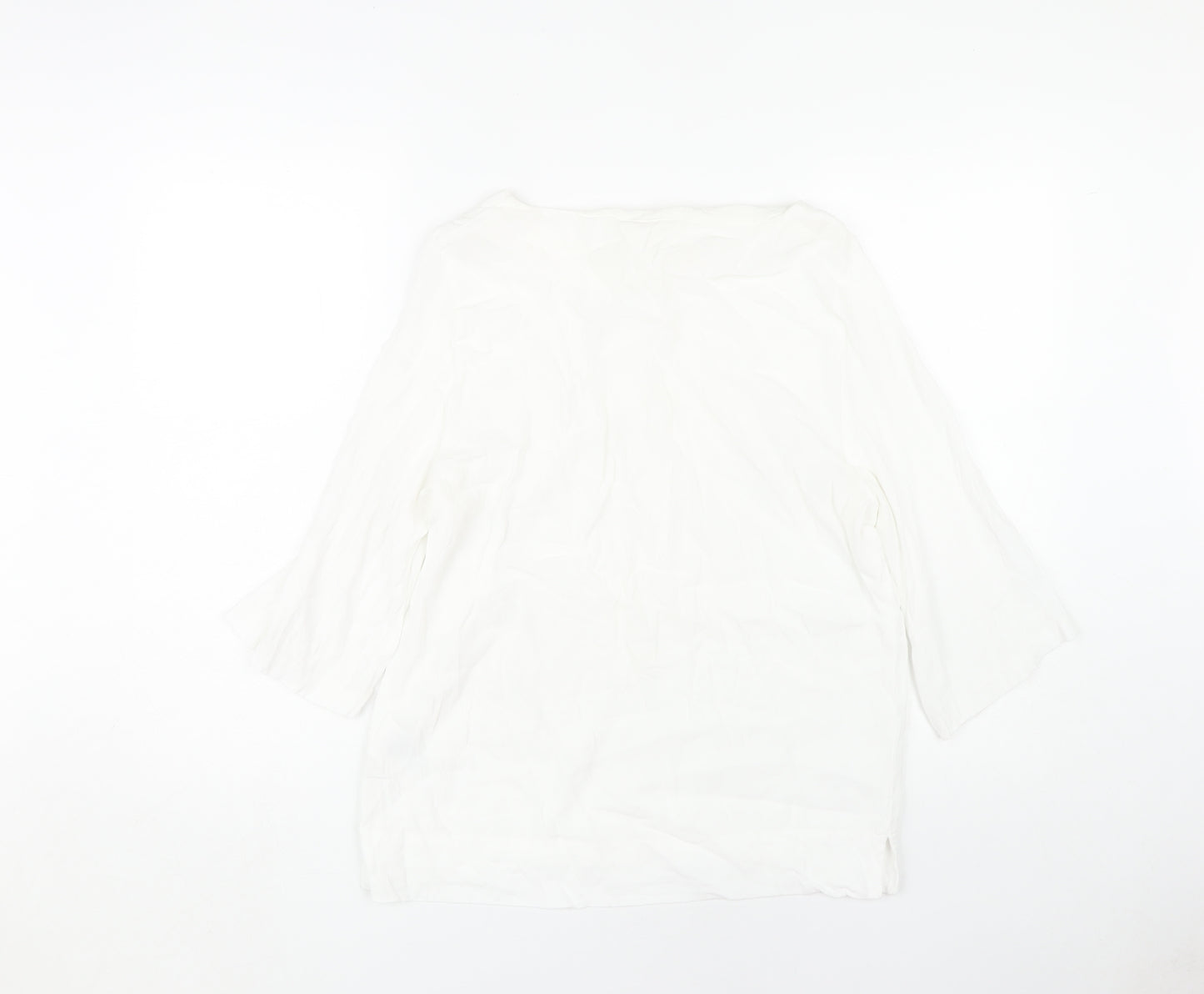 H&M Women's White 3/4 Sleeve Top, Size 10