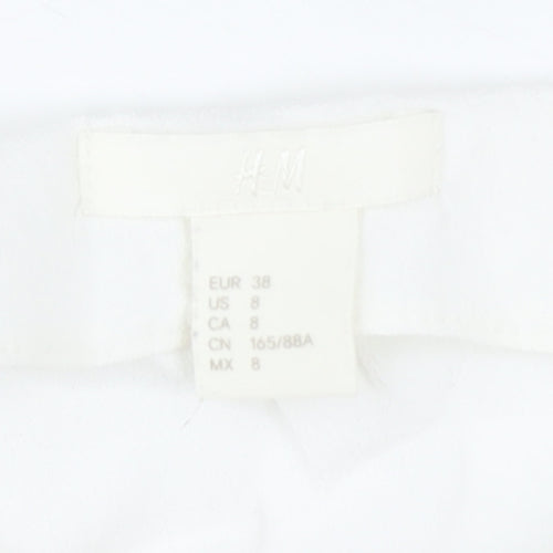 H&M Women's White 3/4 Sleeve Top, Size 10