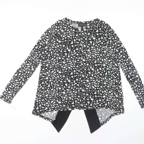 Label Lab Women's Black Animal Print Top Size 10
