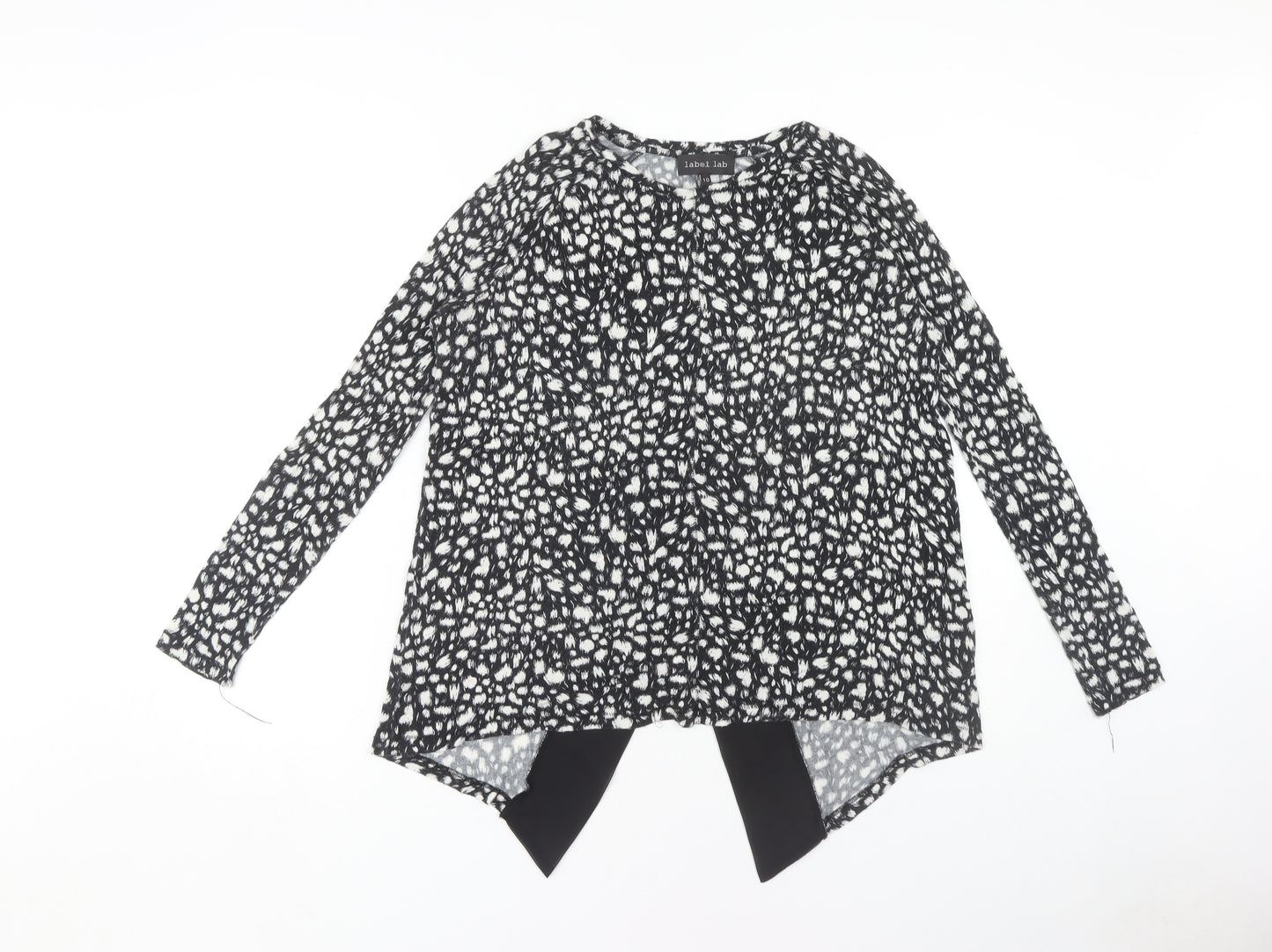 Label Lab Women's Black Animal Print Top Size 10