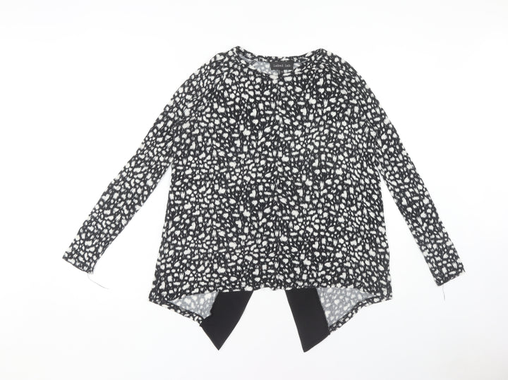 Label Lab Women's Black Animal Print Top Size 10