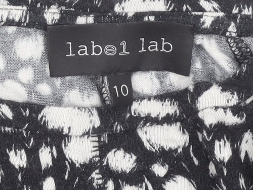 Label Lab Women's Black Animal Print Top Size 10