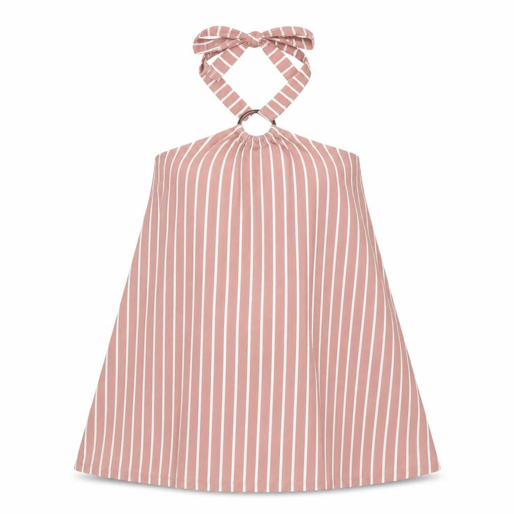 ASOS Women's Pink Striped Halter A-Line Dress Size 8