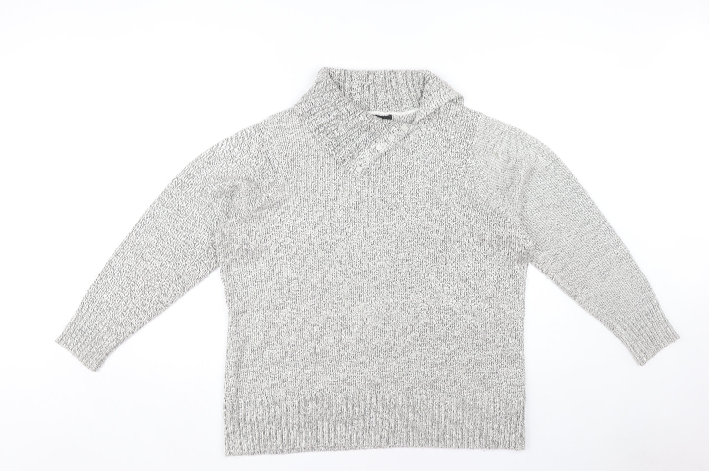 BM Collection Women's Grey Large Pullover Jumper