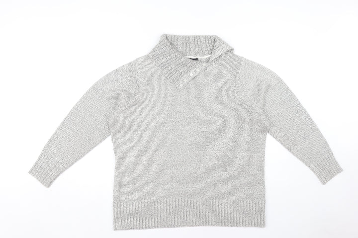 BM Collection Women's Grey Large Pullover Jumper