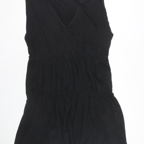 Zara Women Black Sleeveless V-Neck Dress XL
