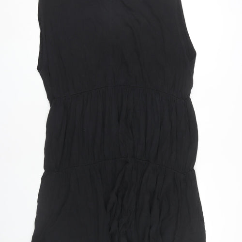 Zara Women Black Sleeveless V-Neck Dress XL