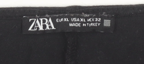 Zara Women Black Sleeveless V-Neck Dress XL
