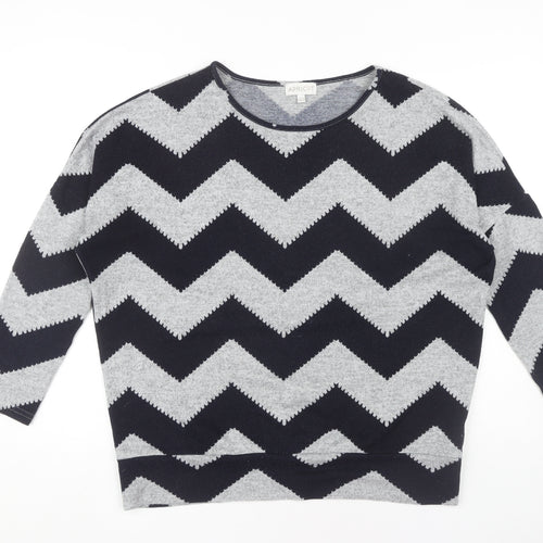 Apricot Women's Grey Chevron Pullover Jumper Size 12