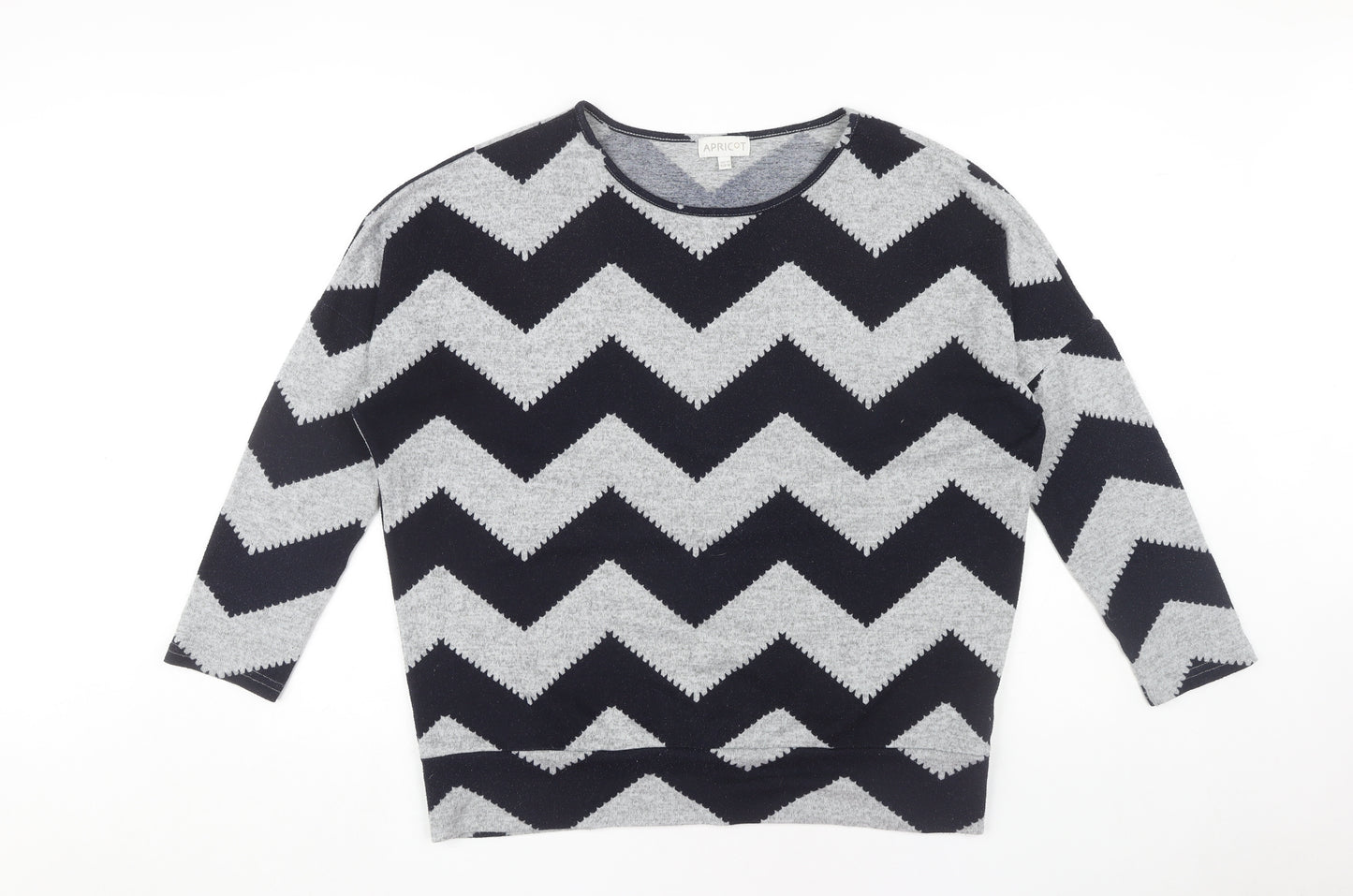 Apricot Women's Grey Chevron Pullover Jumper Size 12