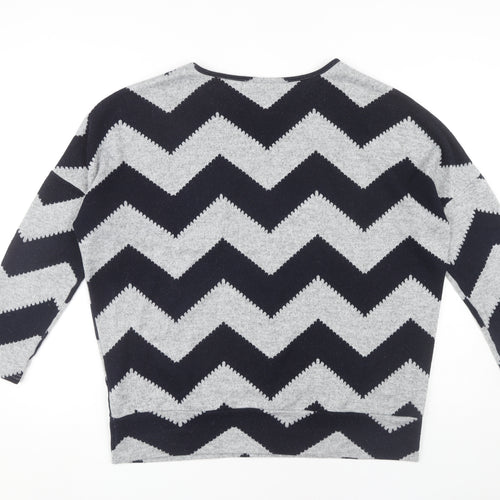 Apricot Women's Grey Chevron Pullover Jumper Size 12