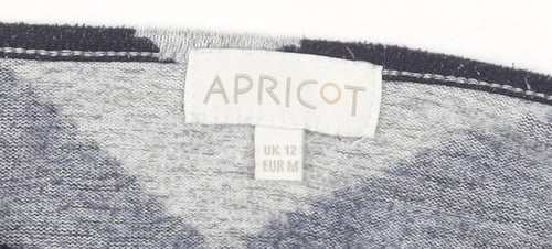 Apricot Women's Grey Chevron Pullover Jumper Size 12