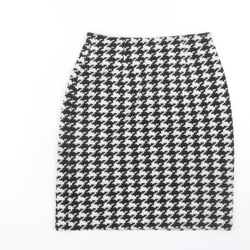 Debenhams Women's Black Check Pencil Skirt Size 12