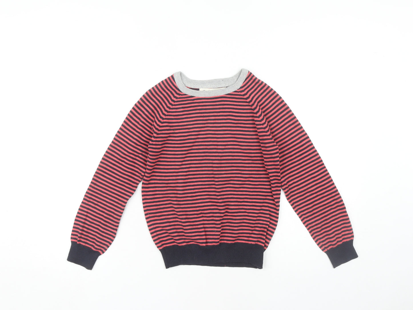Cotton On Kids Boys Red Striped Pullover Jumper 8 Years