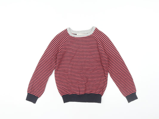 Cotton On Kids Boys Red Striped Pullover Jumper 8 Years