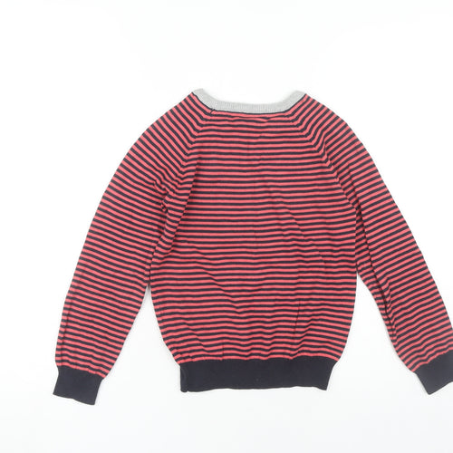 Cotton On Kids Boys Red Striped Pullover Jumper 8 Years