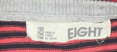 Cotton On Kids Boys Red Striped Pullover Jumper 8 Years