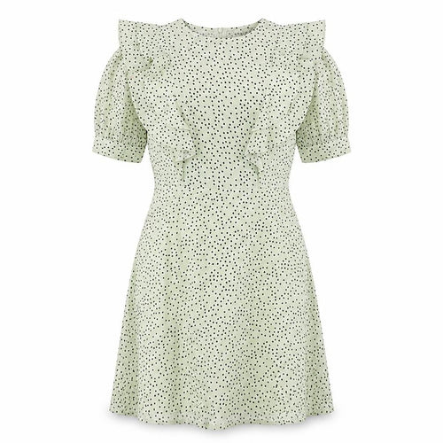 New Look Women's Green A-Line Polka Dot Dress Size 10