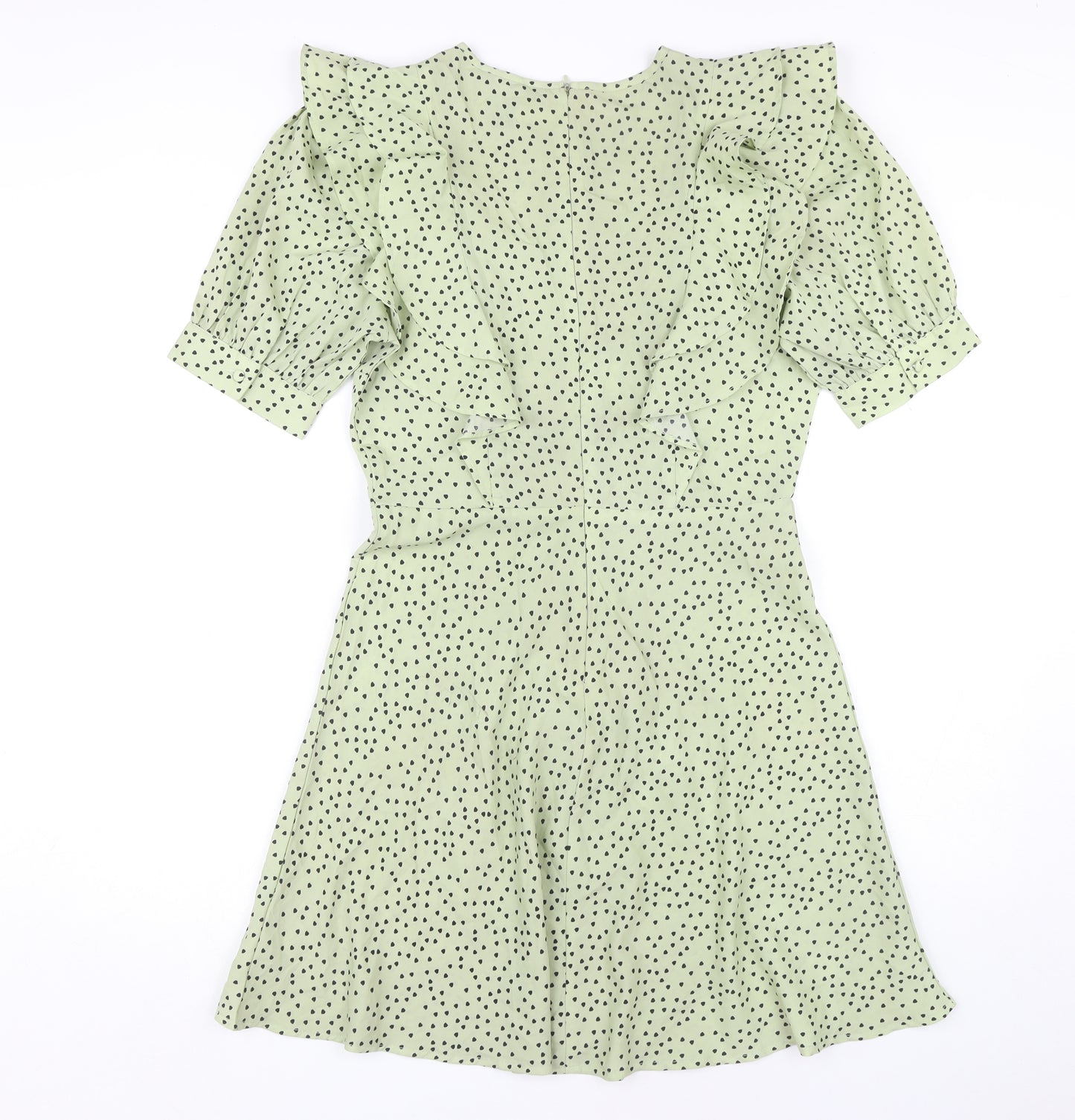 New Look Women's Green A-Line Polka Dot Dress Size 10