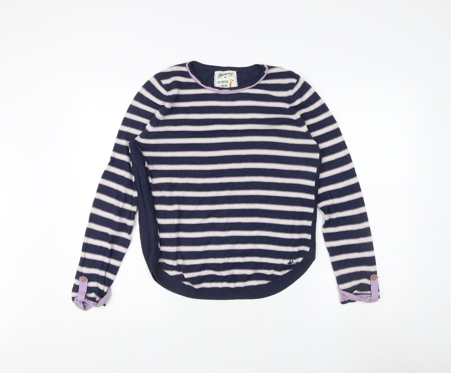 Mantaray Women's Blue Striped Pullover Jumper Size 12