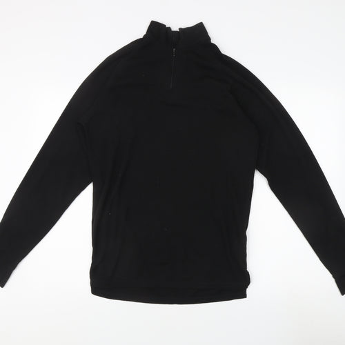 Trespass Men's Black 1/4 Zip Fleece Sweatshirt, L
