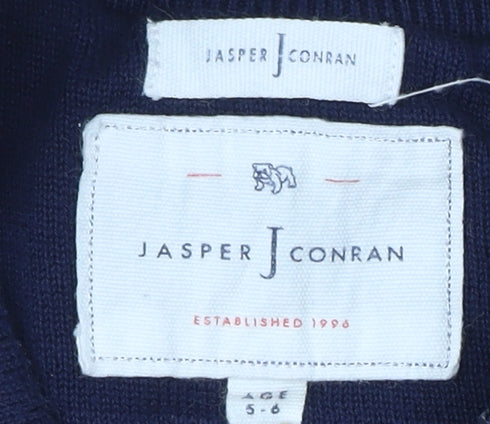 Jasper Conran Boys Blue Cotton Jacket Size 5-6 Years