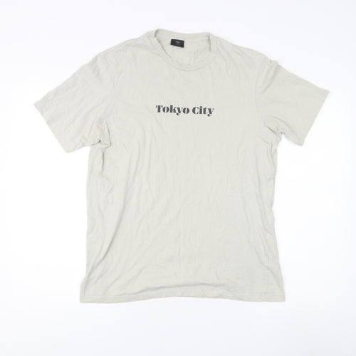 T-BAR Cotton On Men's Beige Large Graphic Tee
