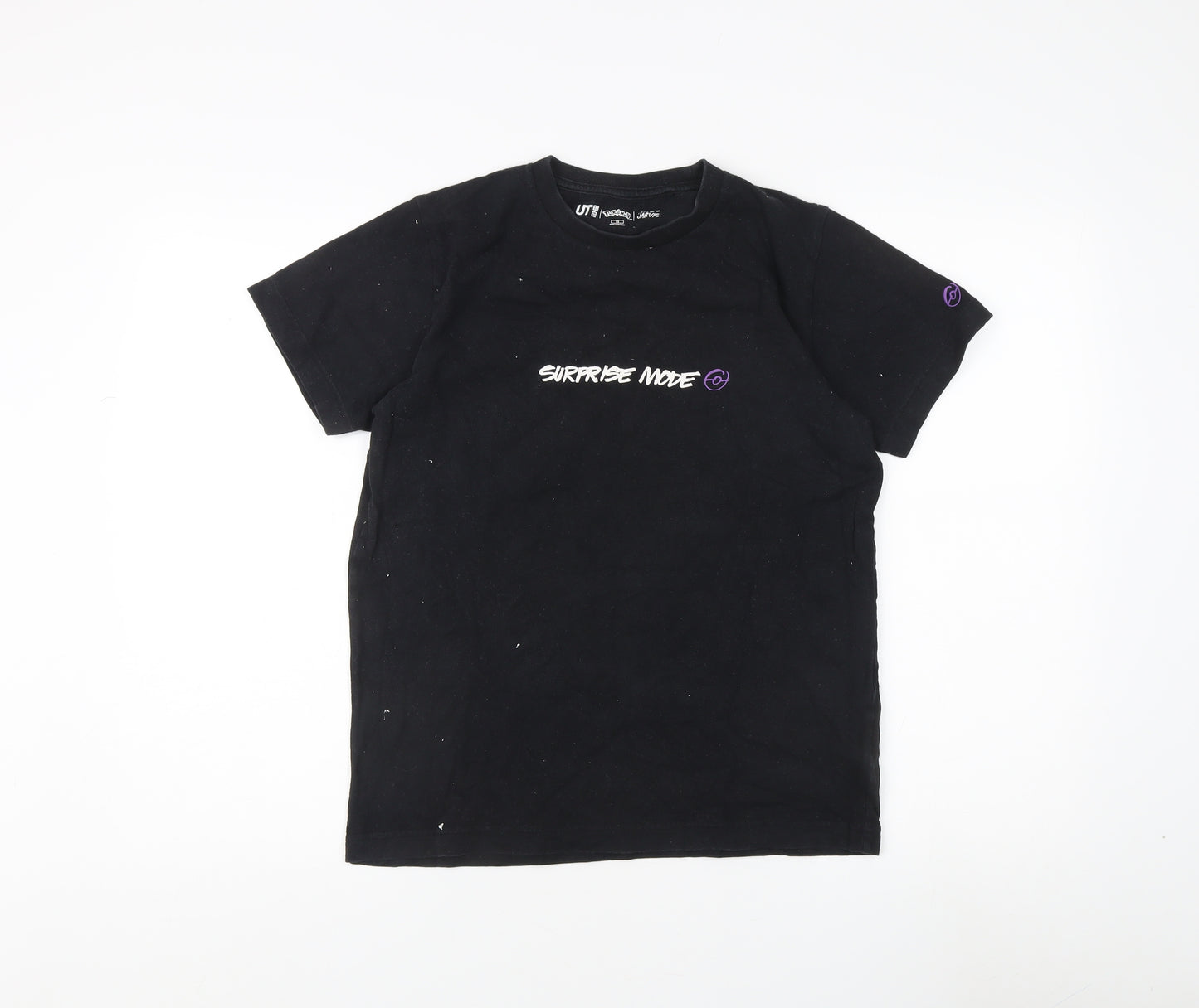 Uniqlo Boys Black Pokémon T-Shirt with Graphic Print, Age 13