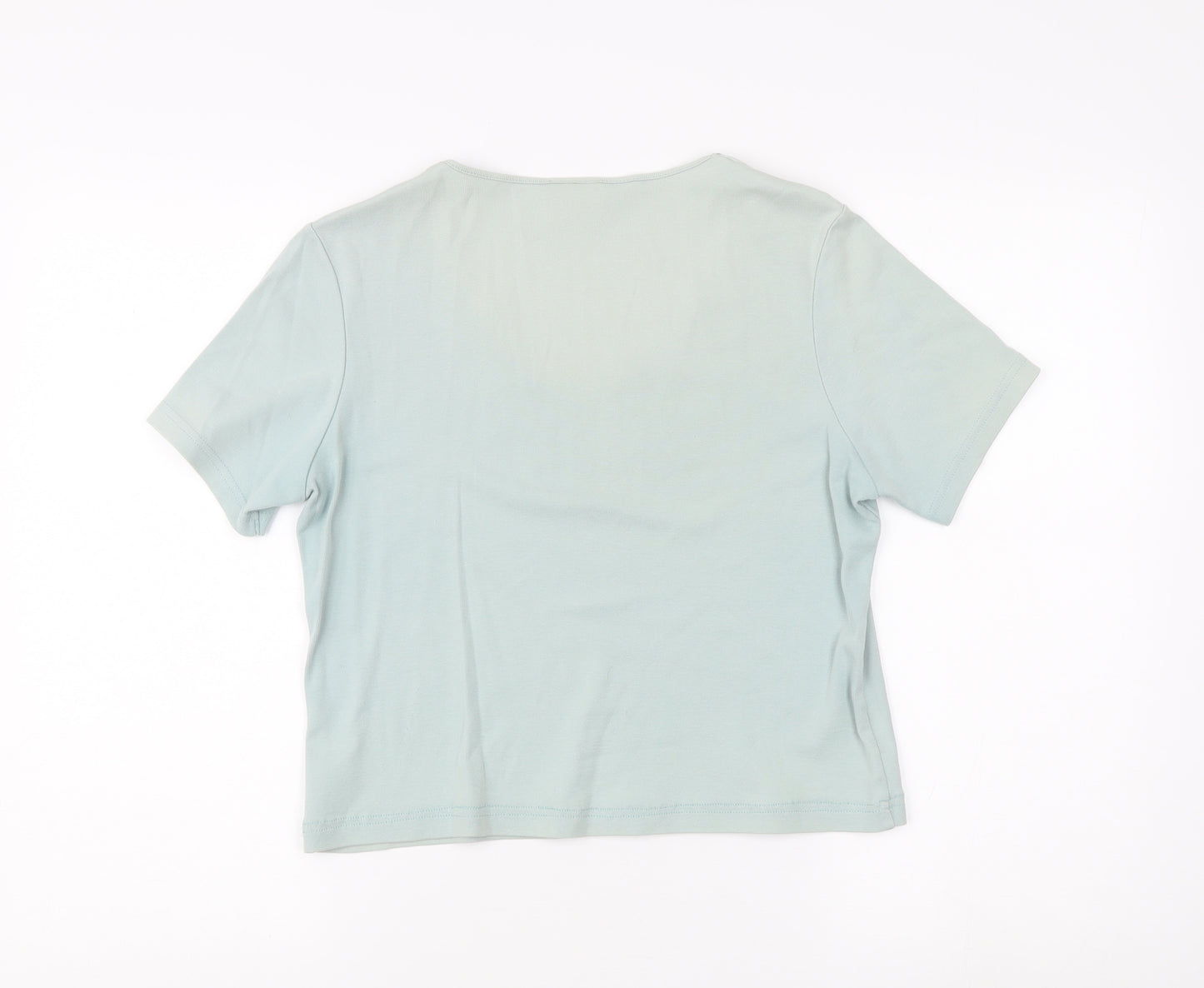 Eastex Women's Blue Embroidered T-Shirt - Size 10