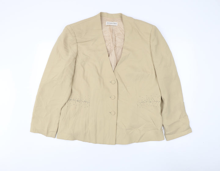 Jacques Vert Women's Beige Suit Jacket Size 20