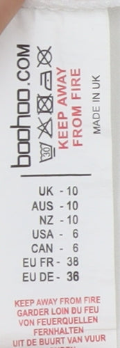 Boohoo White A-Line Dress - Size 10, Elegant Style