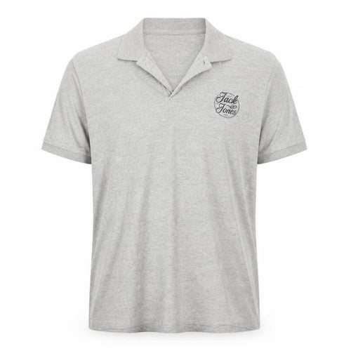Jack & Jones Men's Grey Polo Shirt L Short Sleeve