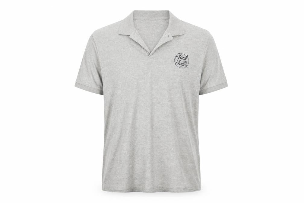 Jack & Jones Men's Grey Polo Shirt L Short Sleeve
