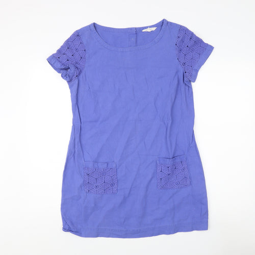 White Stuff Blue Linen Shift Dress, Size 10, Women's Casual Wear