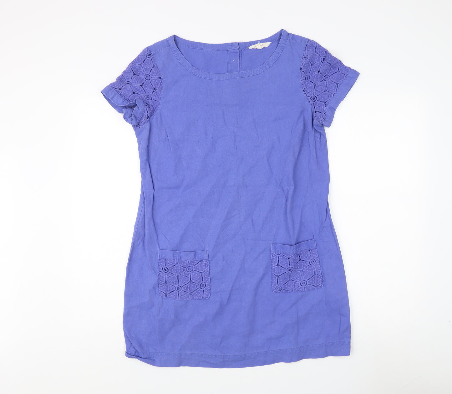 White Stuff Blue Linen Shift Dress, Size 10, Women's Casual Wear