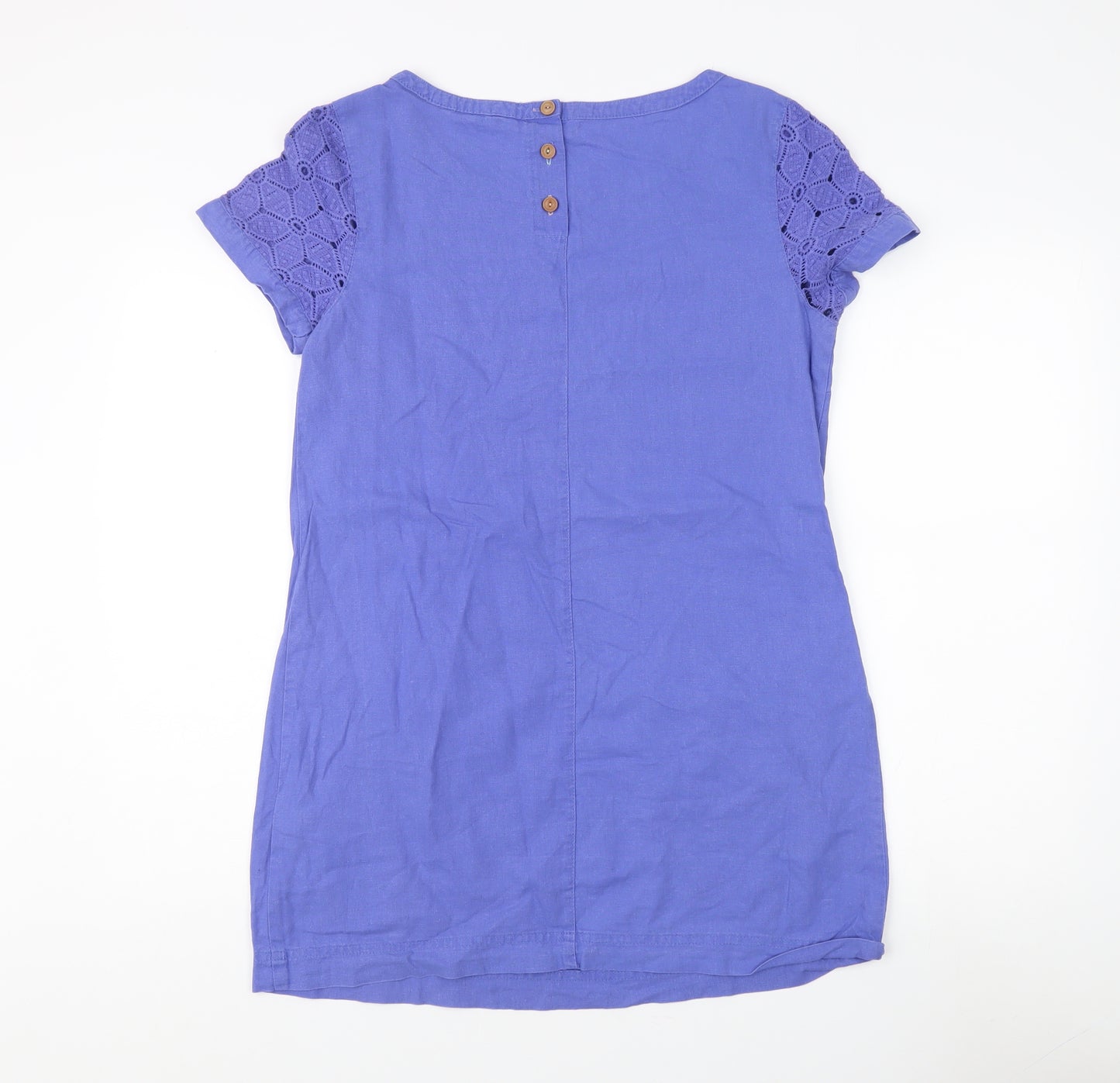 White Stuff Blue Linen Shift Dress, Size 10, Women's Casual Wear