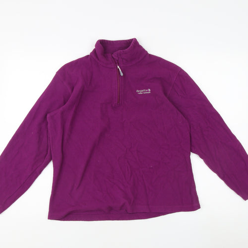 Regatta Women's Purple Fleece Henley Sweatshirt Size 12