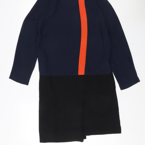 Zara Women's Blue Colourblock Dress, Size S