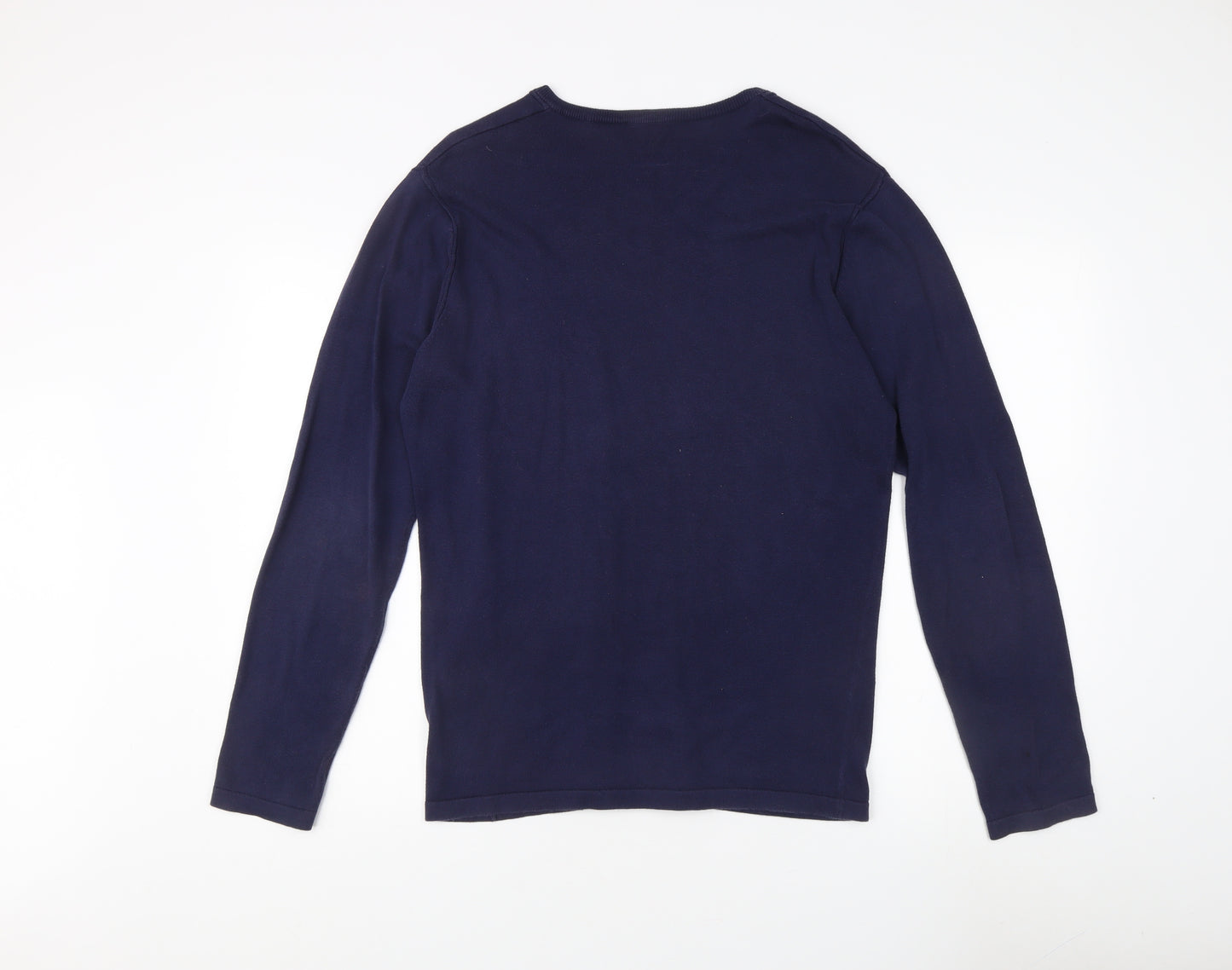 Kangol Blue Men's Pullover Jumper, Size S, V-Neck, Cotton