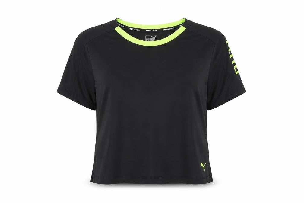 Front view of Puma Black T-Shirt - unisex l gym & training jersey